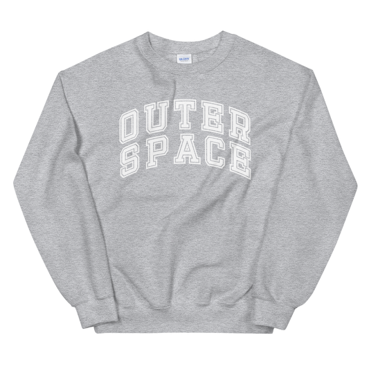 outer space heather grey crewneck sweatshirt