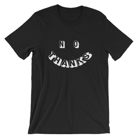 no thanks smiley face t-shirt tee