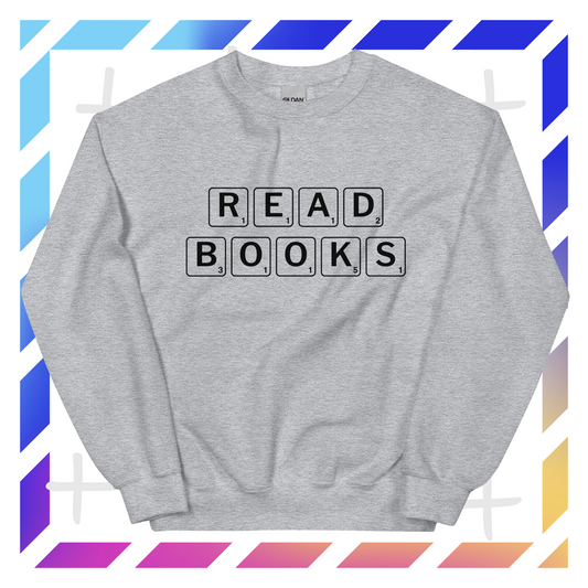 scrabble fan read books sweatshirt